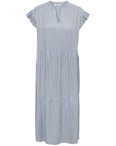 Only - ONLBari Fril Vneck Midi Kjole - Soft Chambray